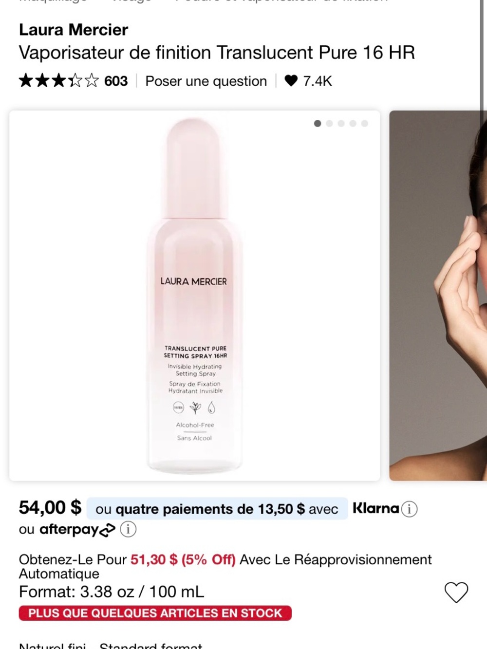 Laura Mercier Translucent Pure Setting Spray - new in box